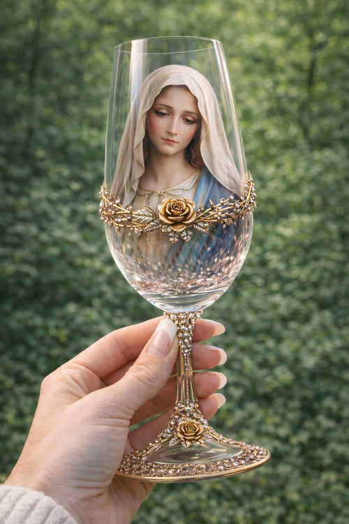 Our Lady of Grace Wine Glass