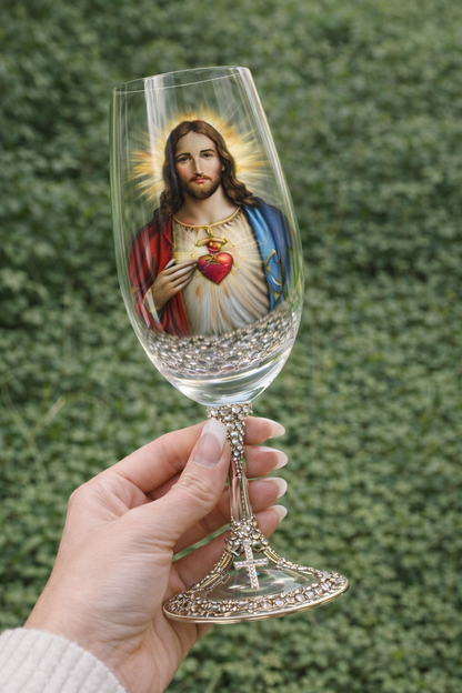 Sacred Heart Wine Glass